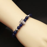 Bracelet Tiger's Eye Volcanic Stone Agate Microencrusted Zircon Hip Hop Royalty