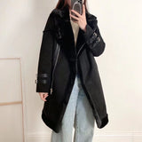 Women Cotton Coat Thickened Faux Lamb Fur Coat