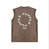 Purple Brand Distressed Tank T Shirts Distressed Sleeveless T-shirt Vest