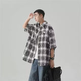 Men Shirts Plaid Loose Casual Jacket