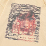 Men Sweater Vintage Portrait Printing Loose round Neck Sweater Men