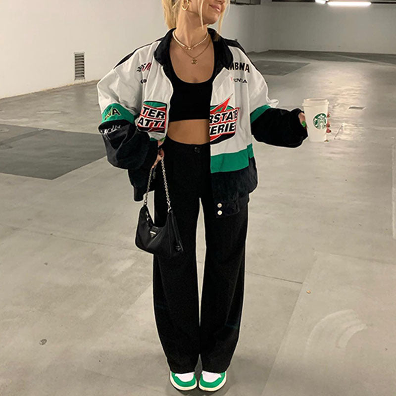 Women Jacket Motorcycle Leisure Loose Trench Coat