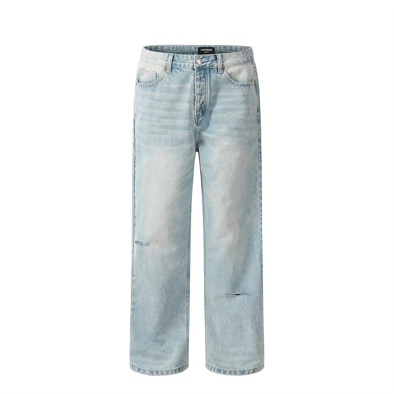 Men Jeans Loose Hole