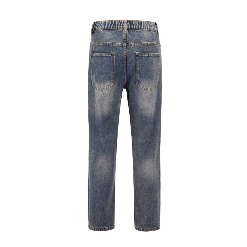 Men Jeans Vintage Brushed Old Slim Fit