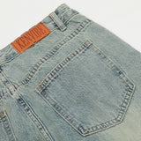 Men Jeans Raw Hem Ripped Stitching Loose