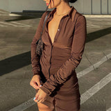 Women Dress Sexy Hot Girl Tight Pleated Dress