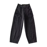 Women Jeans Multi-Pocket Retro Loose