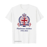 Inspired by Queen's Platinum Jubilee 2022 Elizabeth 70 Years T-shirt Printed round Neck Short Sleeve T-shirt