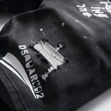 DSQ2 Short Jeans Ripped Patch Slim-fit Stretch Denim Shorts