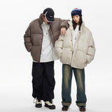 Unisex Coat Three-Dimensional Printing Stand Collar Winter Loose Padded Coat