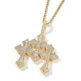 Jewelry Vintage Cross Pendant Fashion Copper Ladder Square Zirconium Crosses Royalty Spectrum