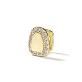 Grillz Micro Zircon Hip Hop Braces Real Gold Single Big Gold Teeth