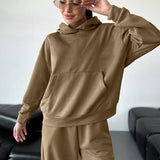 Women Co-Ords Autumn and Winter Long-Sleeved Hooded Sweater Casual Fashion