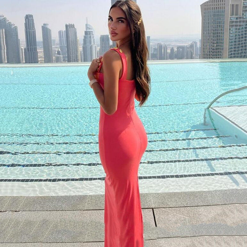 Women Dress Bodycon Chest-Highlight Sling Dress Women
