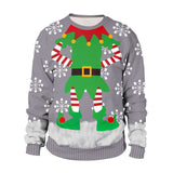 Black Christmas Sweater Winter Christmas 3D Printing Casual Loose Sweatshirt