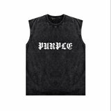 Purple Brand Distressed Tank T Shirts Distressed Sleeveless T-shirt Vest