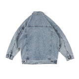 Women Jackets Light Blue Retro Lapels Jacket