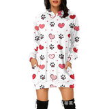 Valentine's Day Dress Hooded Long Sleeve Printed Skirt
