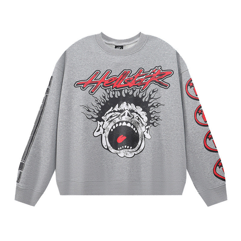 Hellstar Sweatshirt Autumn and Winter Smiley Kirin Arm Print