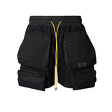 MIJKO Men Shorts 3D Pockets Drawstring Casual Shorts
