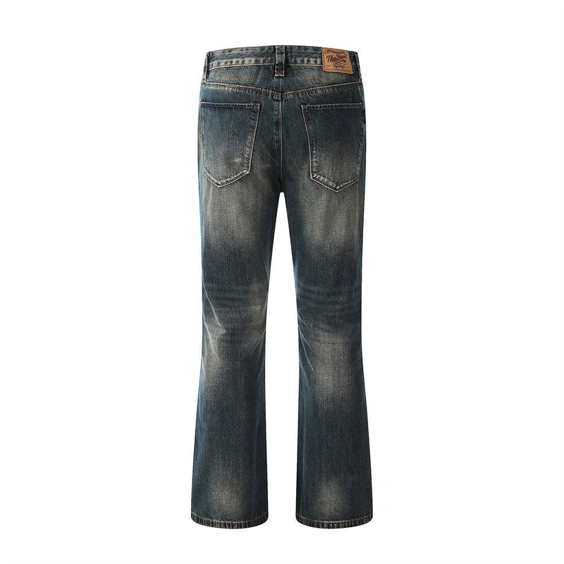 Men Jeans Retro Blue Loose-Fitting Casual