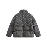 Unisex Coat Stitching Warm Cotton Coat Stand Collar