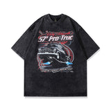 Men T-Shirt Vintage Printed Distressed Loose