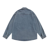 Men Long Sleeved T Shirt Stitching Contrast Color Shirt Coat Punk Flower Embroidery Shirt