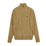 Ralph Lauren Coat RL Ralph Pony Standard Vintage Half Zip Sweater Loose Lazy Style Knitted
