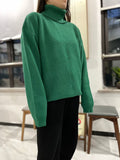 Women Work Business Casual Sweats Knitted Loose Turtleneck Sweater
