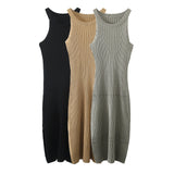 Women Dresses Knitted Sleeveless Vest Dress Sexy