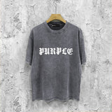 Purple Brand Distressed T Shirts Short Sleeve