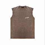 Purple Brand Distressed Tank T Shirts Distressed Sleeveless T-shirt Vest