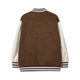Women Jackets Vintage Foam Baseball Uniform Jacket Loose All-Matching