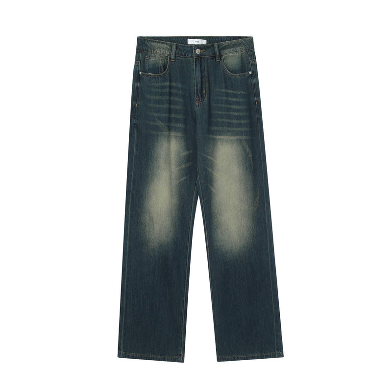 Men Jeans Vintage Washed Retro Loose Casual