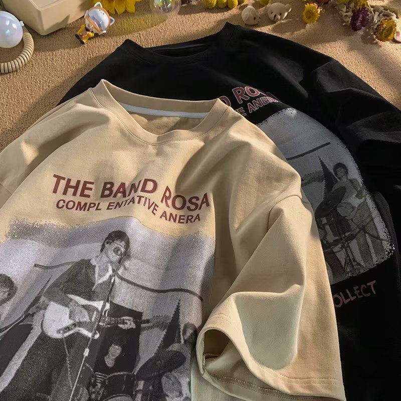 Men T Shirt Retro Summer Loose Casual