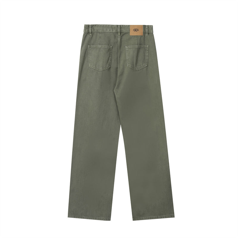 Men Jeans Solid Color Loose Trendy