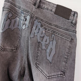 Godspeed Jeans Spring and Autumn GOD Letter Pattern Jeans