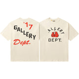 Gallery Dept T-Shirt Hand Painted Ink Splashing Alphabet Washed Retro Short Sleeve T-Shirt