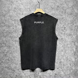 Purple Brand Distressed Tank T Shirts Distressed Sleeveless T-shirt Vest