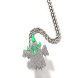 Jewelry Color Luminous Ghost Pendant Necklace Royalty Night light Jesus Pieces