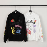 HS Hoodie Skull Graffiti Printing Loose