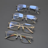 CHH Chrome Hearts Glasses Versatile Titanium Frame Ultra Light Box Frame Glasses Frame