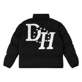 Men Cotton Mixed Jacket Coat Letter Printed Cotton-Padded Jacket Male Loose Casual Warm Cotton Coat