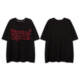 Men T-Shirt Diamond-Embedded Printing Couple Ripped