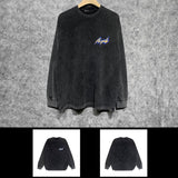 Purple Brand Distressed Long Sleeve Shirt Fashion Distressed Loose Long-sleeved Top