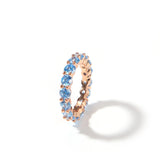 Rings Fashion Hip Hop Ring Sea Blue Zircon St. Valentine's Spectrum