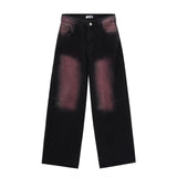 Men Jeans Inkjet Graffiti Printing Loose Casual