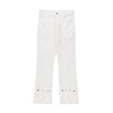 Men Jeans Breasted Pleated Horn Loose Casual