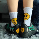 Men socks smiley face medium tube